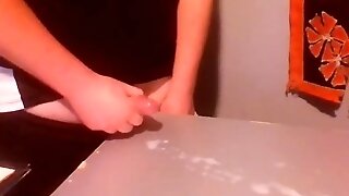 Youthful Boy Doing Quick And Hard Jizz Flow By Himself