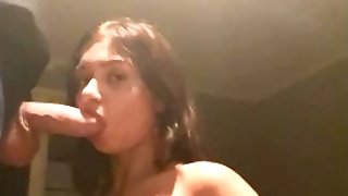 Beautiful Cheating Hotwife Sucking The Neighbor Big Dick While Hubby Is In The Douche