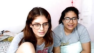 Two Nerdy Teenagers Having Joy In Front Of The Camera
