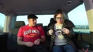 Dude Icks Up And Fucks Nerdy Chick In Glasses Sasha In The Back Seat